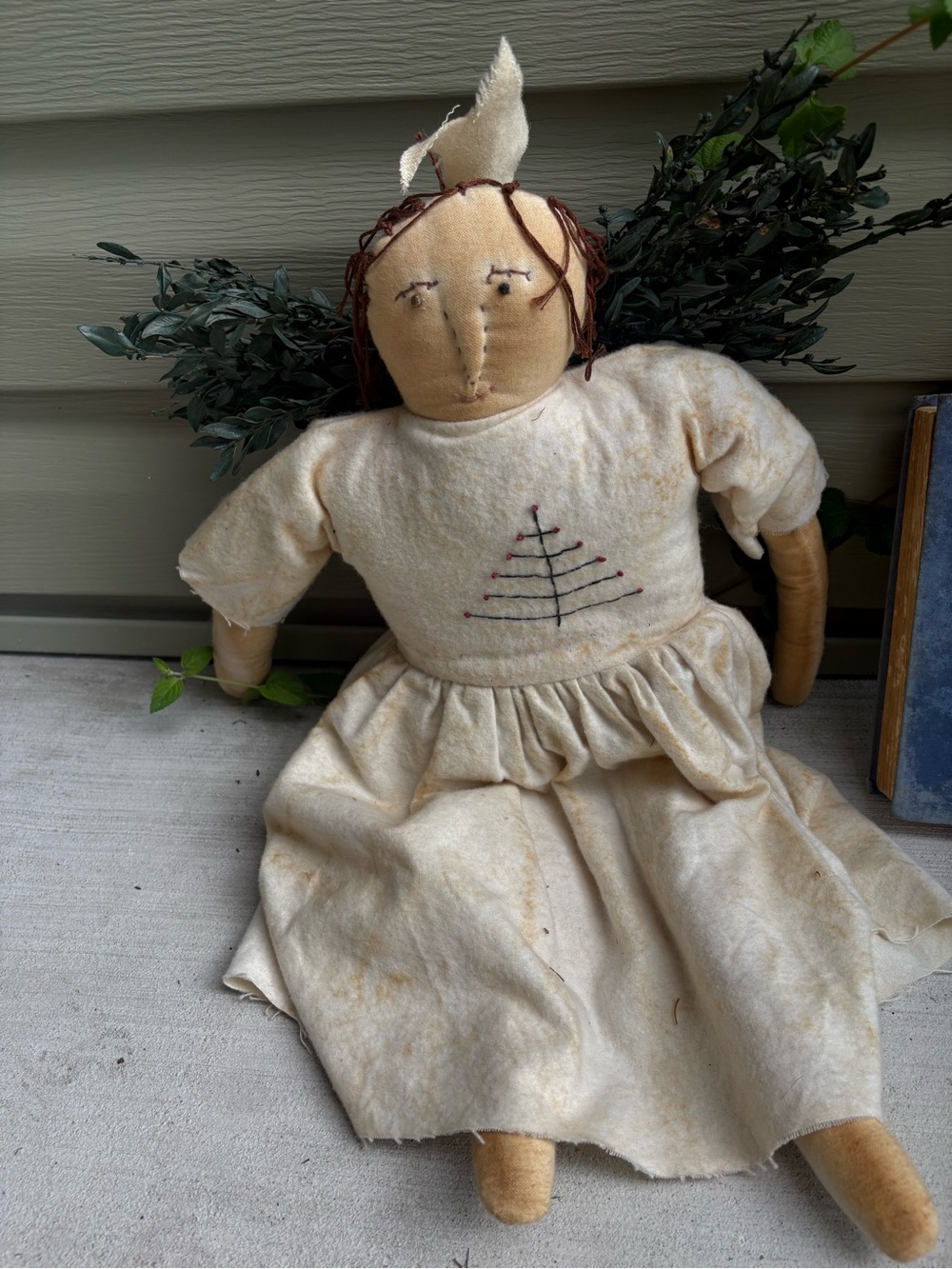 Handmade Primitive Folk Art Cloth Christmas Angel